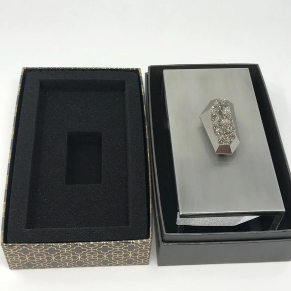 NWT Kendra Scott Antique Silver Drusy Acrylic Box! - Picture 7 of 11